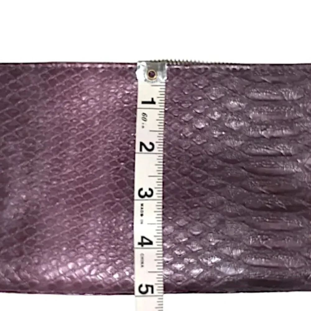 Steve Madden Purple Reptile Embossed Wristlet Clutch with Rhinestone Wrist Cuff